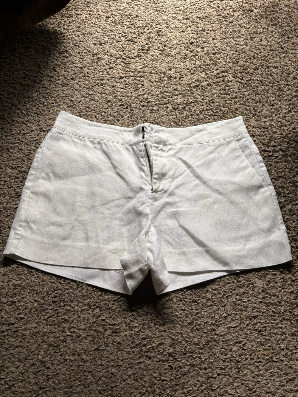 Joie White Tailored Linen-Blend Bermuda Shorts